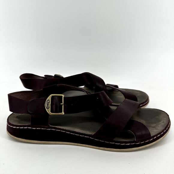 CHACO Wayfarer Leather Sandal ChacoGrip LUVSEAT Midsole Suede Footbed Fig 8 - Picture 4 of 8